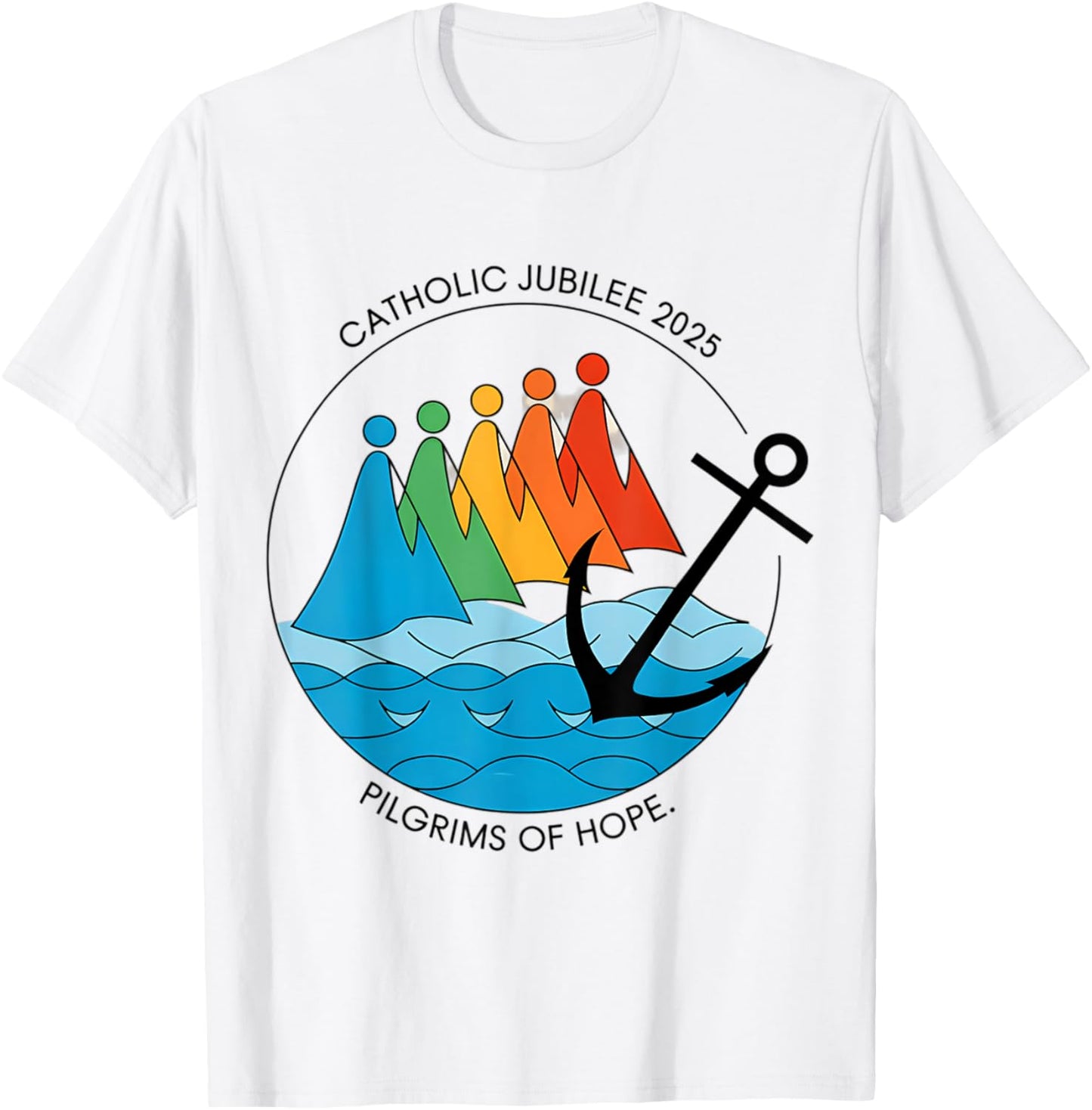 Catholic Jubilee 2025 Stained Glass Pilgrims Of Hope T-Shirt