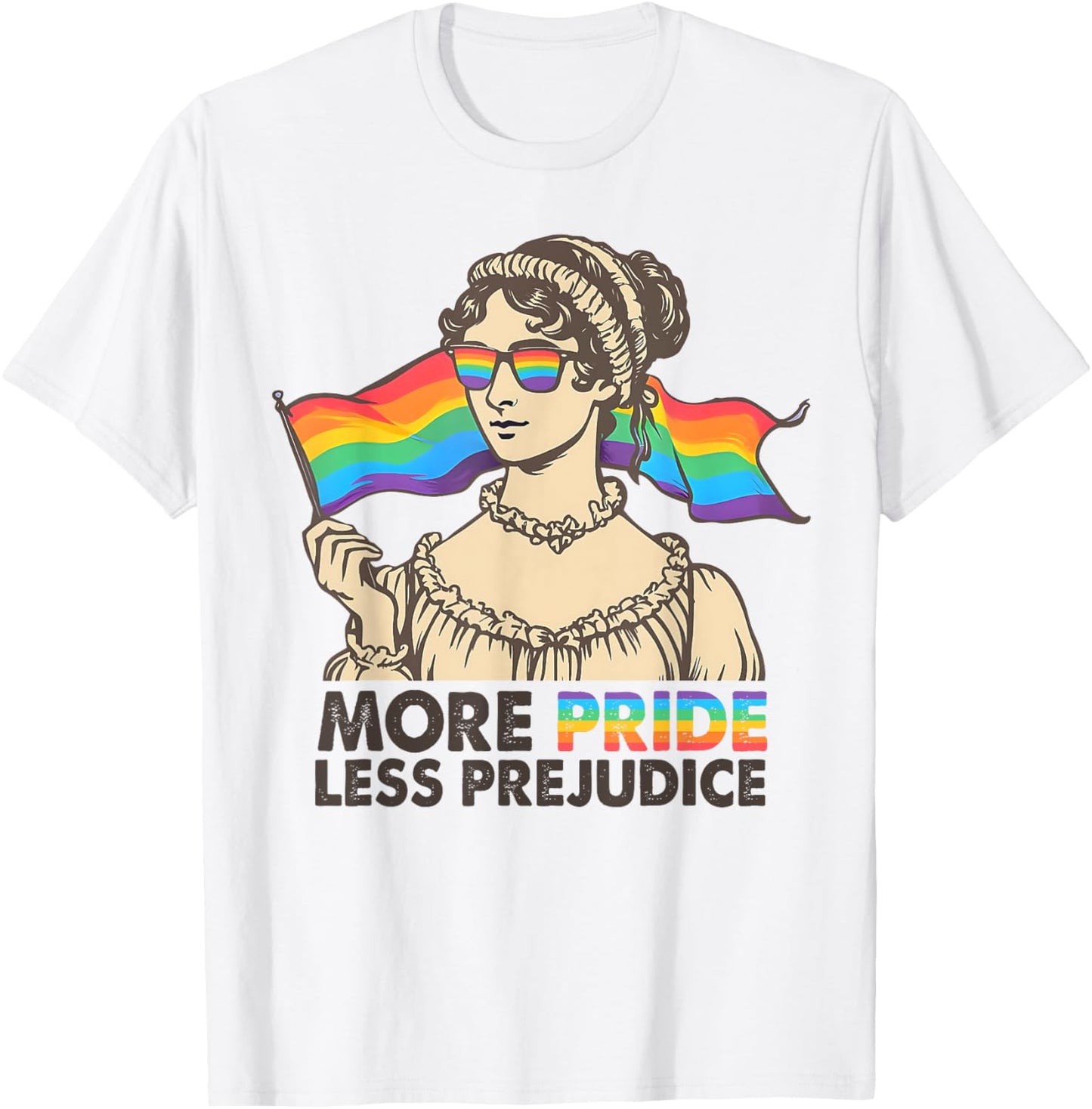 More Pride Less Prejudice Pride Month LGBTQ Gay Lesbian T-Shirt