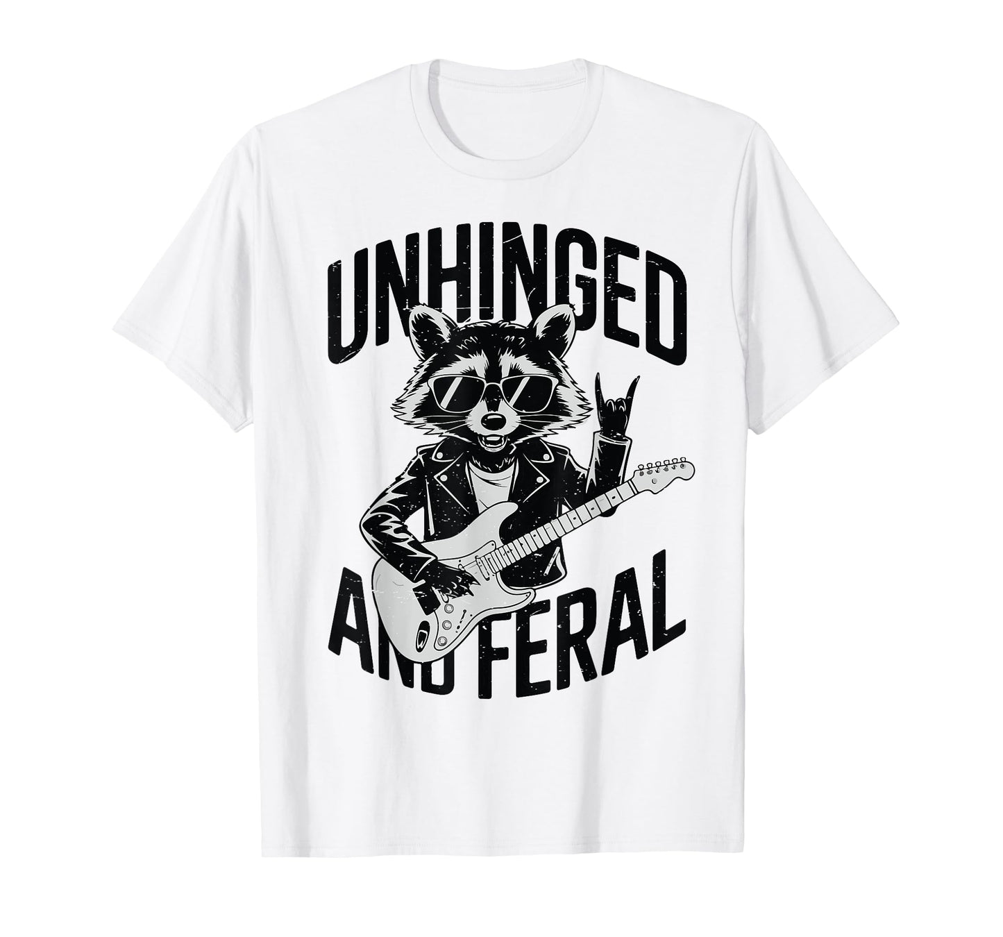 Unhinged And Feral Funny Raccoon Rock Music Youth Toddler T-Shirt