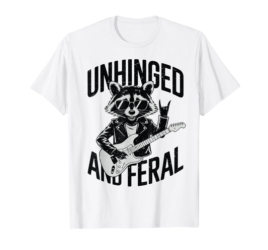 Unhinged And Feral Funny Raccoon Rock Music Youth Toddler T-Shirt