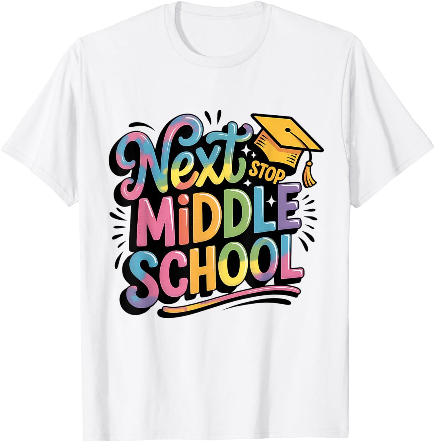Next Stop Middle School Graduation Funny Present Cute Groovy T-Shirt