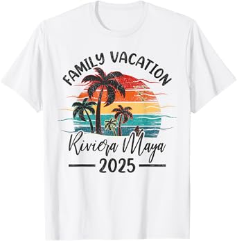 Family Vacation 2025 Summer Mexico Riviera Maya Beach T-Shirt