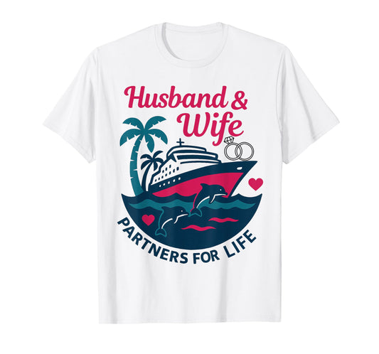 Husband and Wife Couple Matching Cruise Vacation T-Shirt