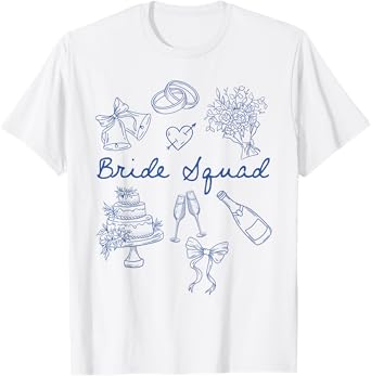 Bride Squad Bridesmaid Bow Bridal Party Wedding Bachelorette T-Shirt