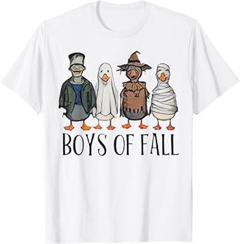 Funny Boys Of Fall Halloween Duck Cosplay Horror Character T-Shirt