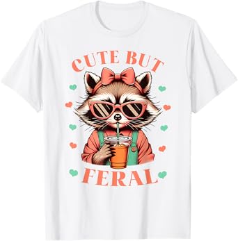Raccoon Cute But Feral Toddler Funny Animal Gifts Vintage T-Shirt