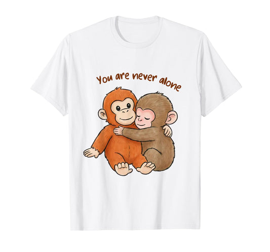 Viral Punch Monkey, You are Never Alone T-Shirt - T-Shirt | White