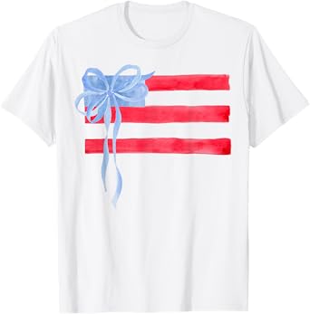 Hair bow American Flag 4th Of July T-Shirt