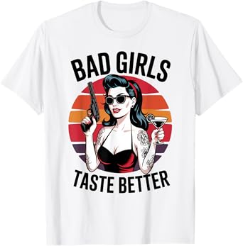 Bad Girls Taste Better Tattoo Lover Vintage Women Halloween T-Shirt