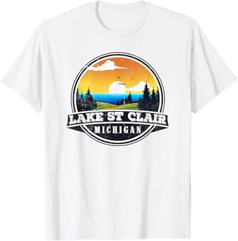 Fishing Boating Camping - Lakeview Lake St Clair T-Shirt