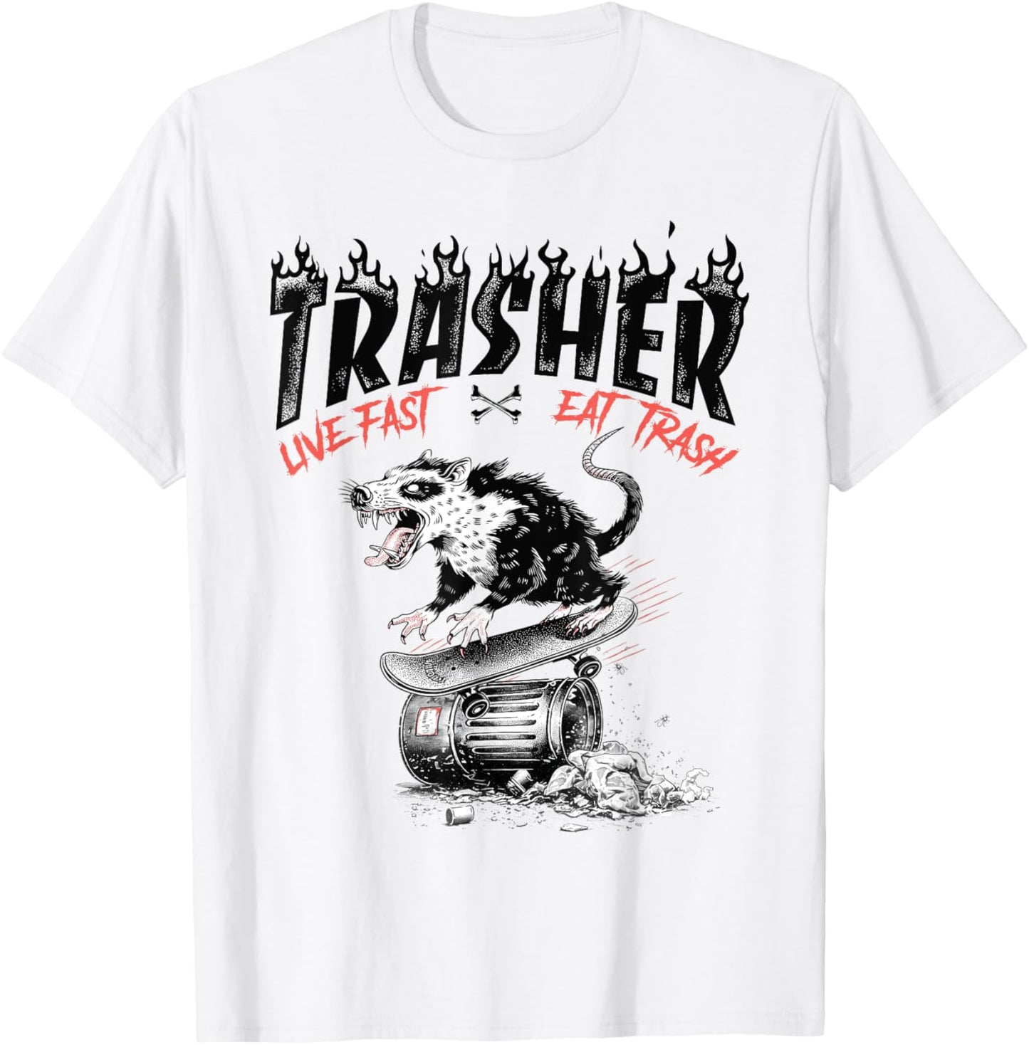 Vintage Rad Opossum Trasher Skater Tee - Funny Skateboad T-Shirt
