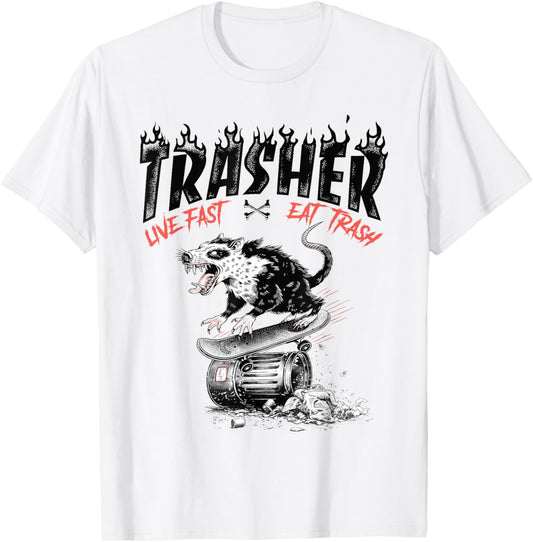 Vintage Rad Opossum Trasher Skater Tee - Funny Skateboad T-Shirt
