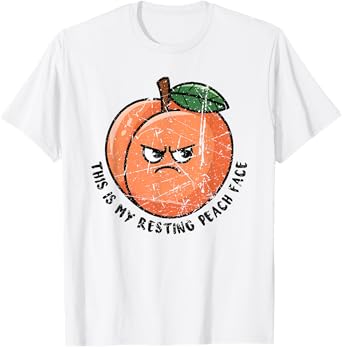 This Is My Resting Peach Face Funny Grumpy Angry Fruit Pun T-Shirt