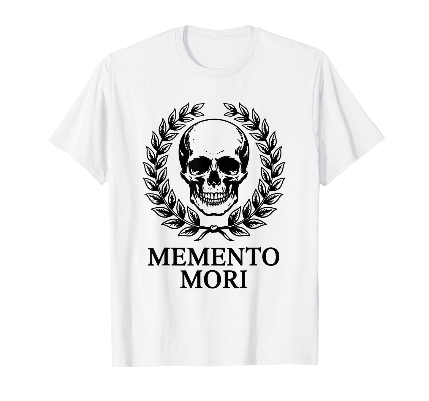Memento Mori Dark Academia Skull and Laurel Wreath T-Shirt