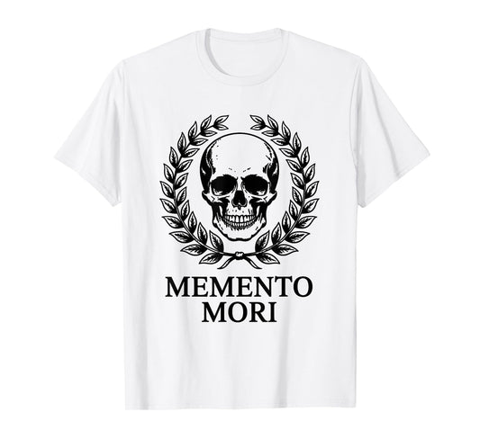 Memento Mori Dark Academia Skull and Laurel Wreath T-Shirt