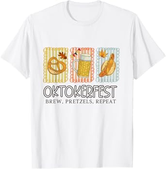 Oktoberfest Pretzel Beer Sausage Fall Aesthetic T-Shirt