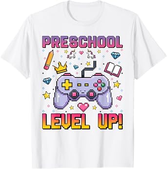 Funny Preschool Level Up Gamer Back To School Kids T-Shirt