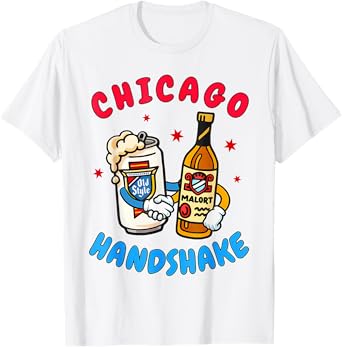 Chicago Illinois Chicago Handshake Chicago Beer Lover Malort T-Shirt