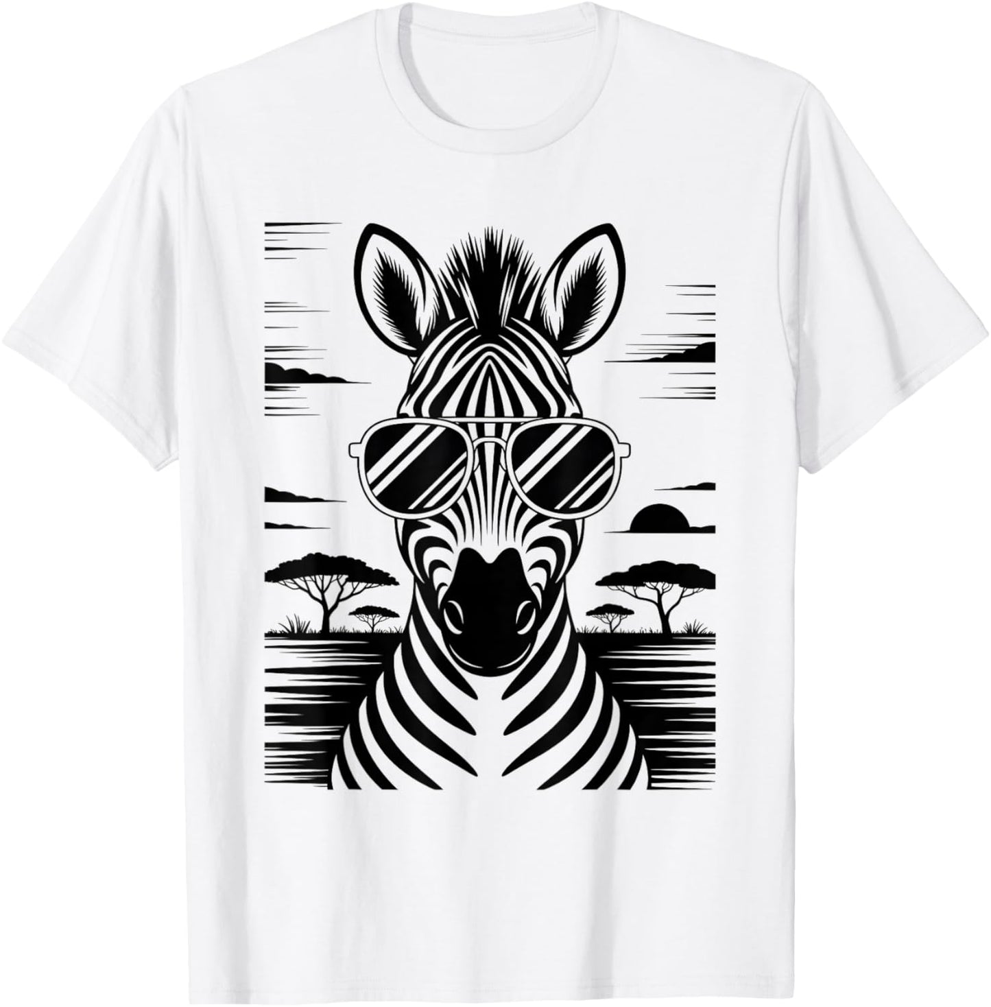 Cool Sunglasses Zebra Zoo Lover Funny Safari Animal T-Shirt