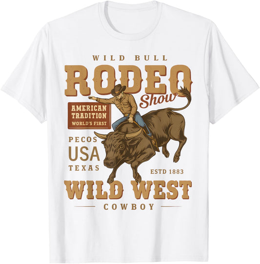 Country Cowboy Western Cowgirl Texas Wild Bull Rodeo Show T-Shirt
