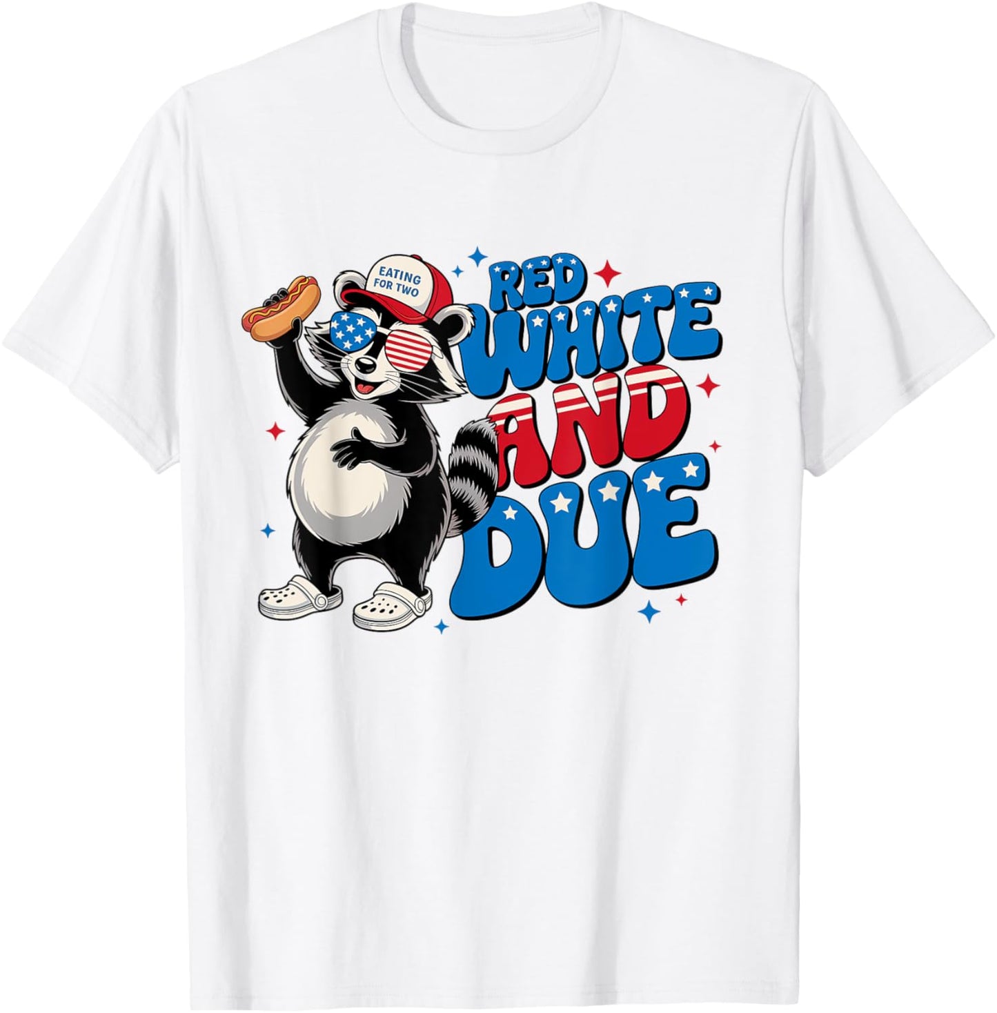 Red White And Due Funny 4th Of July Raccoon Pregnant T-shirt