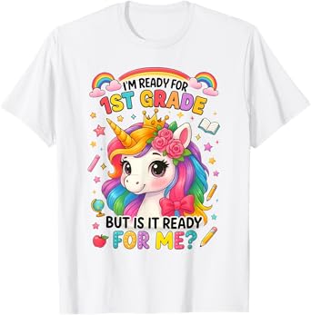 Crush First Grade Girls Back to School Unicorn First Day T-Shirt