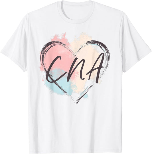 CNA Certified Nursing Assistant - Nurse Heart Pastel Pretty T-Shirt