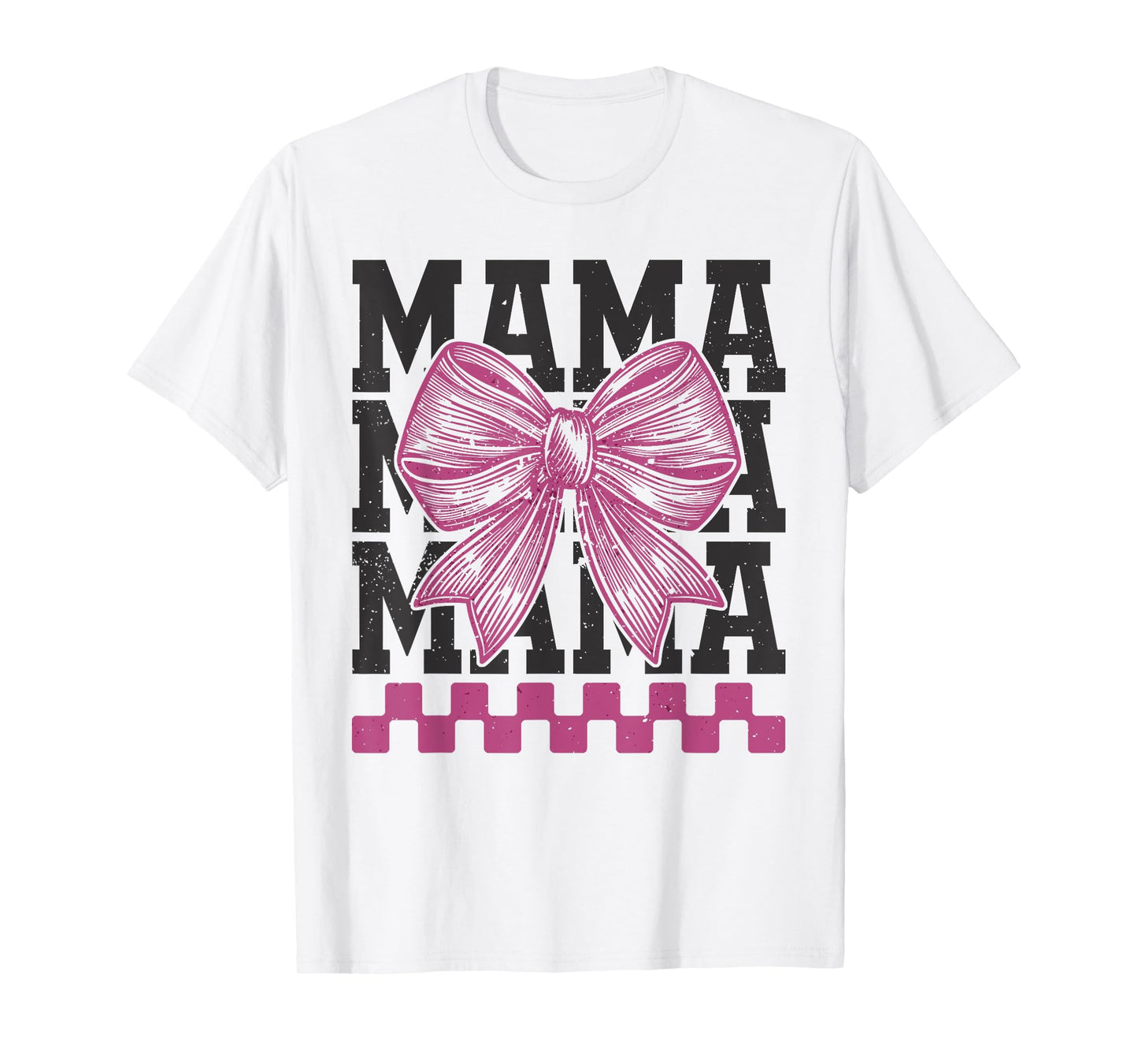 Checkered Mama Coquette Bow Mother's Day New Mom Mommy Women T-Shirt
