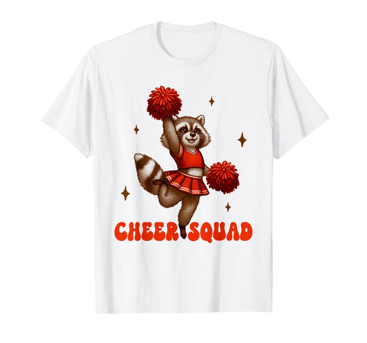 Cheerleading Cheerleader Raccoon Cheer Squad Women Girl T-Shirt