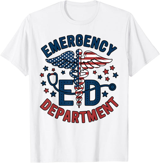 Retro American Emergency Department Ed Nurse 4th Of July T-shirt