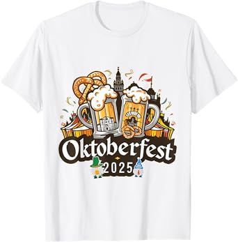 Funny Oktoberfest 2025 Gnomes Beer Pretzel Tees T-Shirt