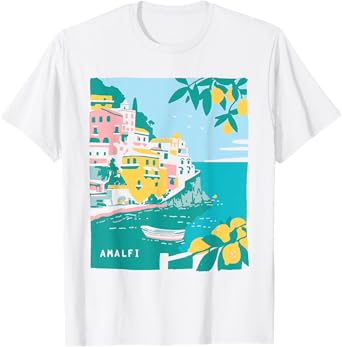 Amalfi Coast Italy Retro Vintage Lemon Travel Souvenir T-Shirt