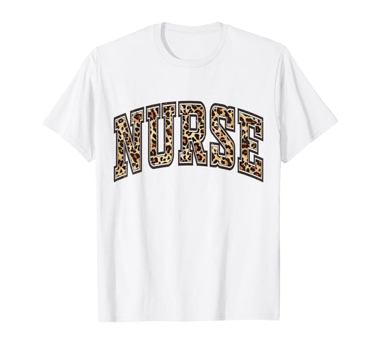 Leopard Nurse RN LPN ER Nursing School Nurse Practitioner T-Shirt