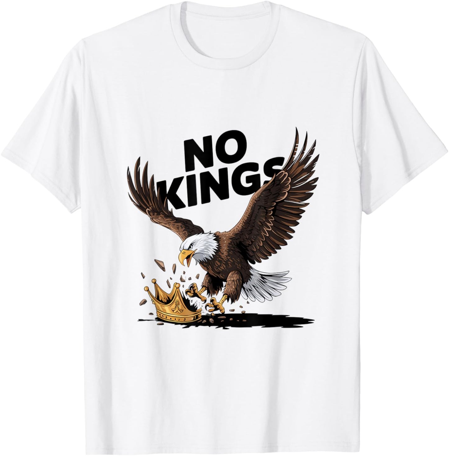 No Kings In America Bald Eagle Patriotic T-Shirt
