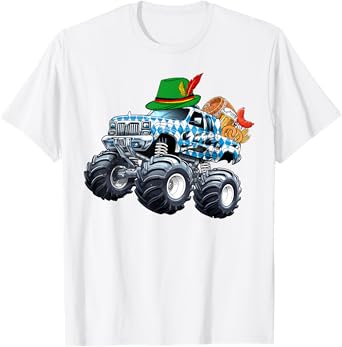 Monster Truck Germany Flag Oktoberfest Beer Festival Men T-Shirt