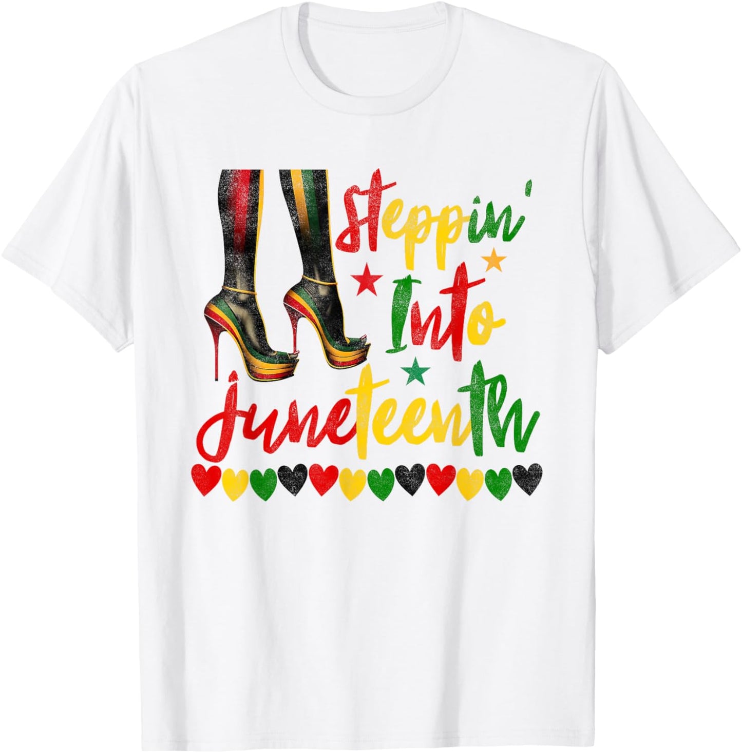 Women Juneteenth 1865 Steppin Into African High Heels Girls T-Shirt