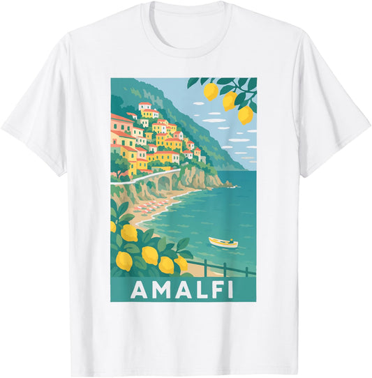 Amalfi Coast Italy Retro Vintage Lemon Travel Souvenir T-Shirt