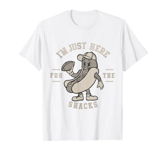 Funny I'm Just Here For The Snacks Football T-Shirt
