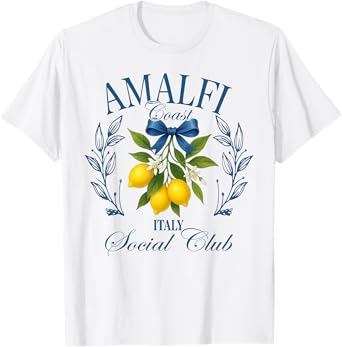 Amalfi Coast Social Club Italy Lemon Retro Summer Vacation T-Shirt