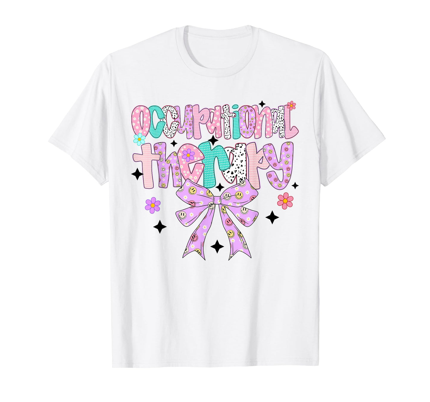 Groovy Occupational Therapy Preppy Coquette Bow OT Assistant T-Shirt