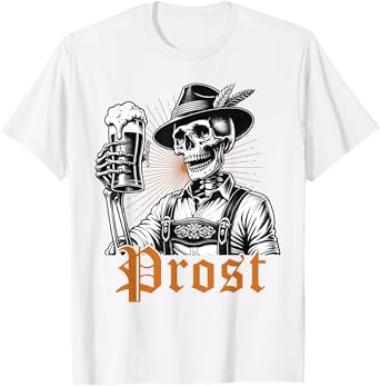 Oktoberfest Skeleton Prost German Beer Festival Men Women T-Shirt
