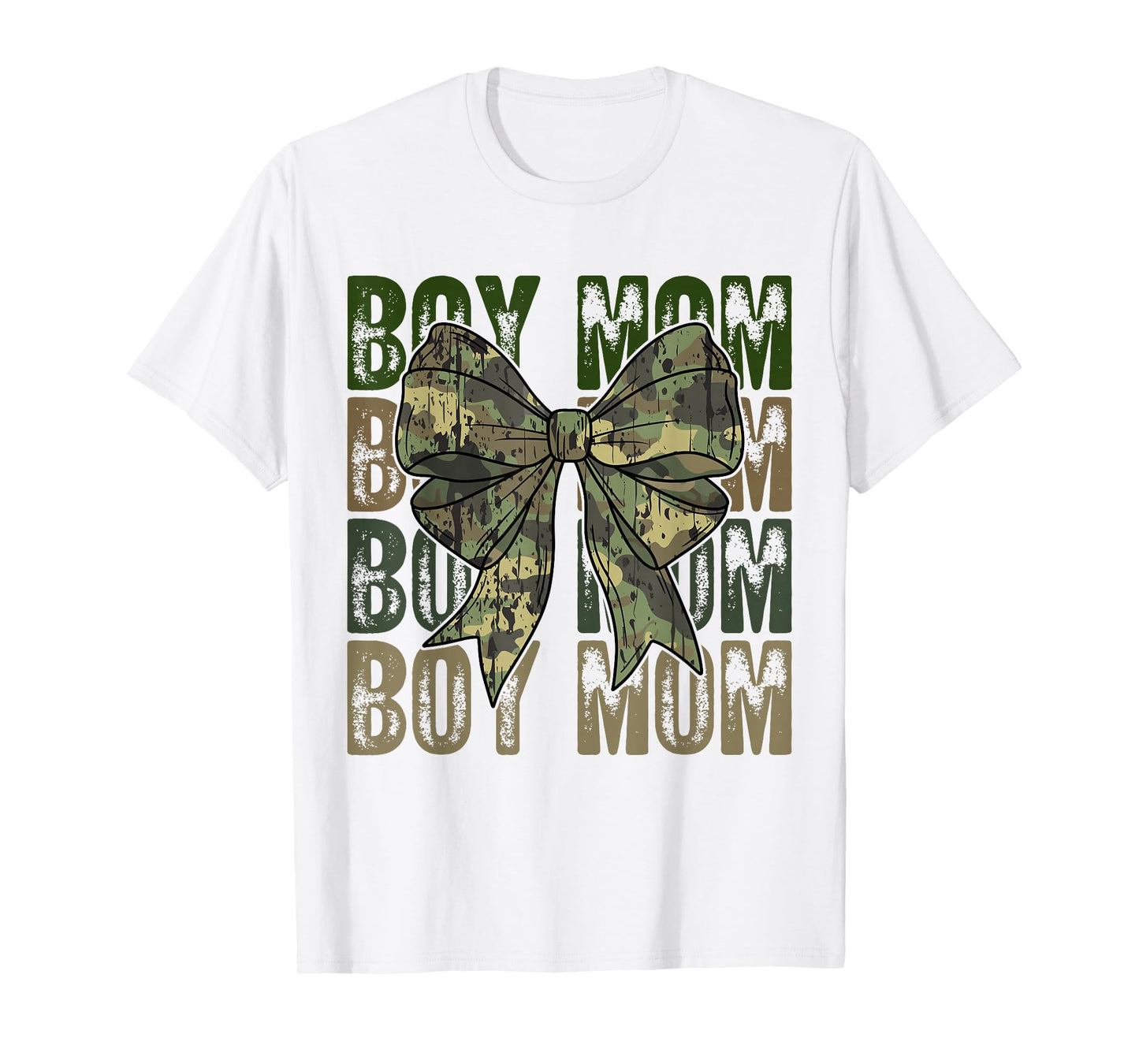 Boy Mom Camo Coquette Bow Camouflage Mama Mom Hunting Season T-Shirt