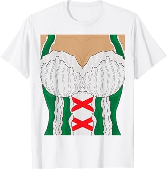 Oktoberfest Bavarian Dirndl Dress with Cleavage T-Shirt