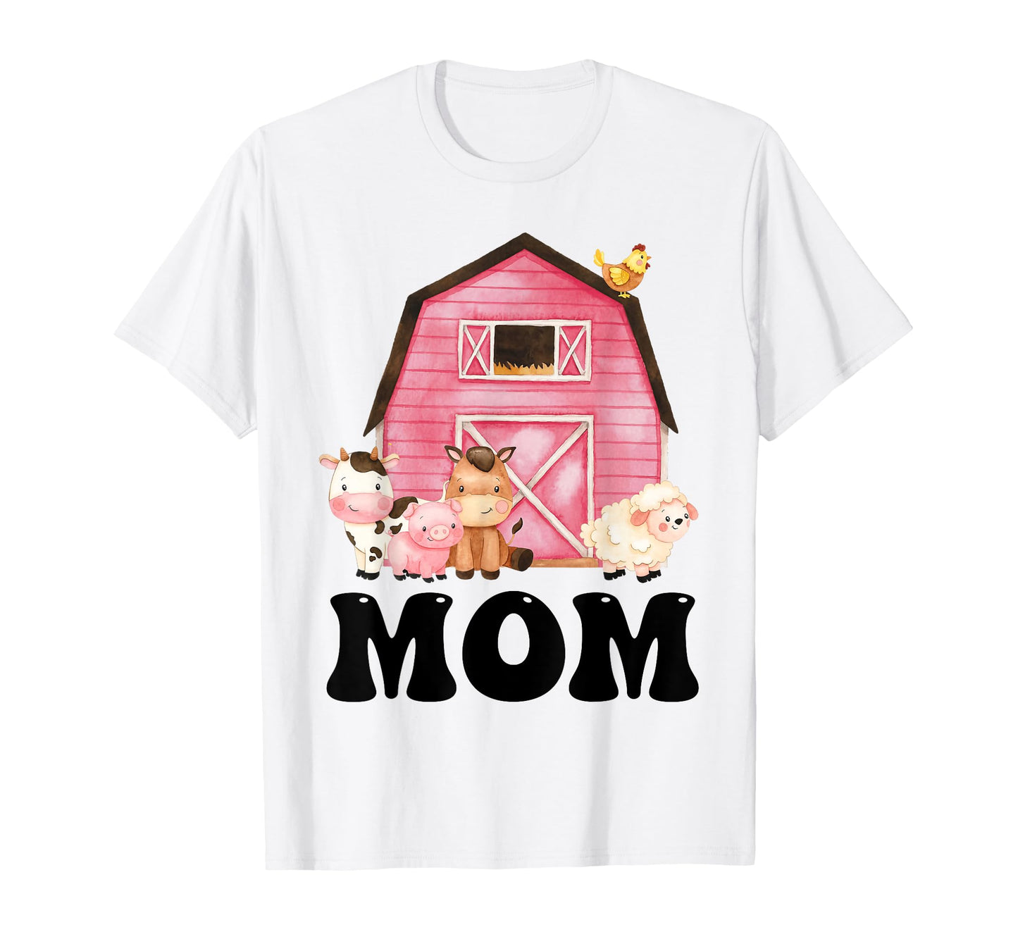 Funny Mom Farm Animals Birthday Theme Matching Family T-Shirt