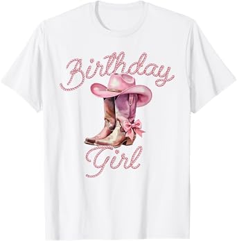 Birthday Cowgirl Western Birthday Girl Bday Party T-Shirt