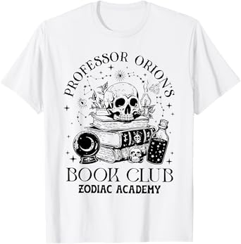 Professor Orions Book Club Halloween Skull Book Lover Womens T-Shirt