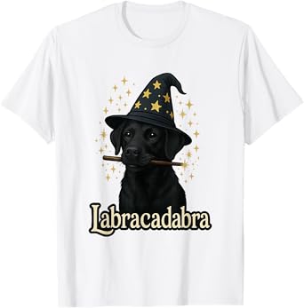 Labracadabra Funny Black Lab Dog Wizard Halloween Costume T-Shirt