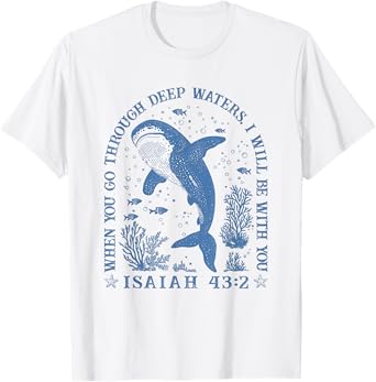 When You Through Deep Waters I Will Be With You ISAIAH 43:2 T-Shirt