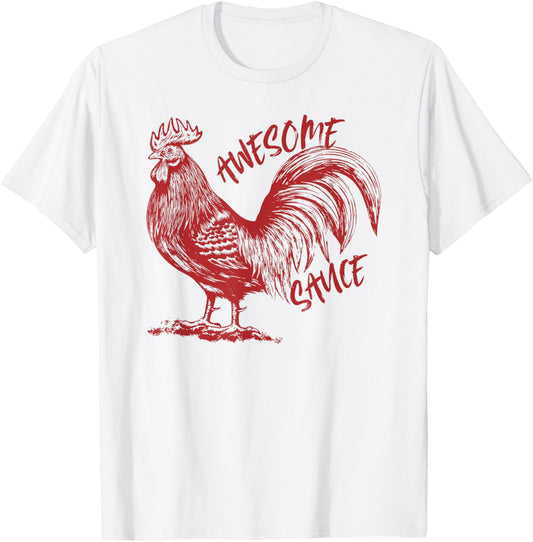 Awesome Sauce Rooster Retro Vintage T-Shirt