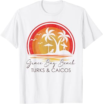 Grace Bay Beach Turks & Caicos Summer Vacation Tropical T-Shirt